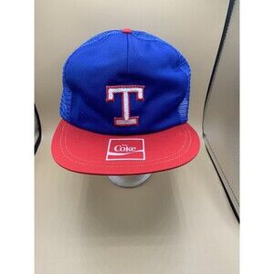Vintage Texas Rangers Coca Cola MLB Snap Back Adjustable Trucker Hat Enjoy Coke